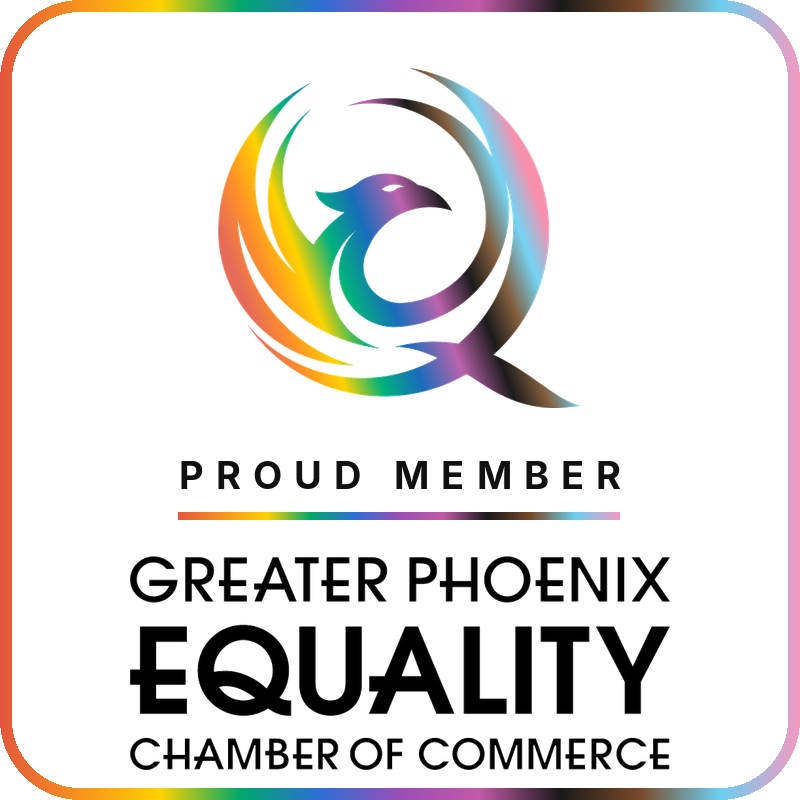 Square GPECC Proud Member badge with black lettering on a light background
